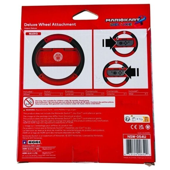 Official Nintendo Switch Mario Kart 8 Deluxe Wheel Mario Version New Open Box - Picture 2 of 3